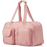 Aji Expandable Travel Duffel Bag, Pink Duffle Bag for Travel with Wet Pocket, Carry on Weekender Bags for Men Women, Water Resistant Gym Duffel Bag Sport Bag