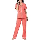 PajamaGram Women’s Pajamas - PJ For Women Set, Short Sleeve, 100% Cotton
