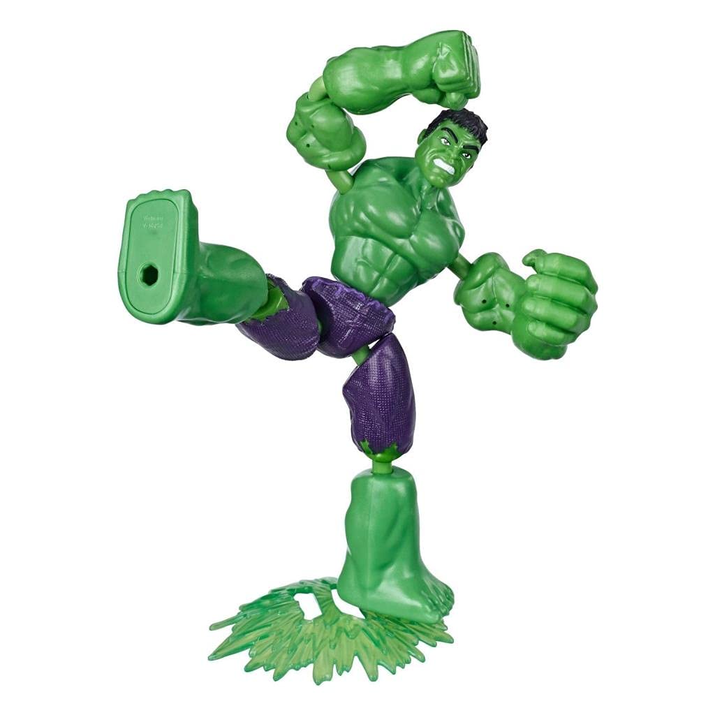 Marvel Avengers Bend And Flex Action Figure Toy, 15-cm Flexible Hulk Figure, Includes Blast Accessory, For Children Aged 6 and Up,N/A