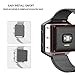 Fitbit Blaze Bands with Frame, PUGO TOP Stainless Steel Metal Magnetic Milanese Replacement Band for Fitbit Blaze Smart Watch (Black Milanese Band with Black Metal Frame, Large: 6” -9.4”)
