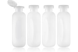 owlyee 6.7oz Travel Shampoo Bottle, Empty Plastic Squeeze Bottles with Flip Cap, 4PCS Lotion Container for Toiletries (200ml,Clear)
