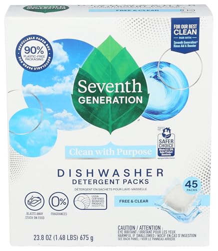 Seventh Generation Dishwasher Detergent Packs Free & Clear