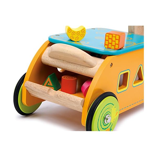 small foot 1573 Rutscher Steckspiel aus Holz, Motorikspielzeug für Babys, ab 12 Monate Motorikwagen Hase – Bild 4