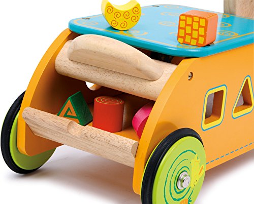 small foot 1573 Rutscher Steckspiel aus Holz, Motorikspielzeug für Babys, ab 12 Monate Motorikwagen Hase – Bild 4