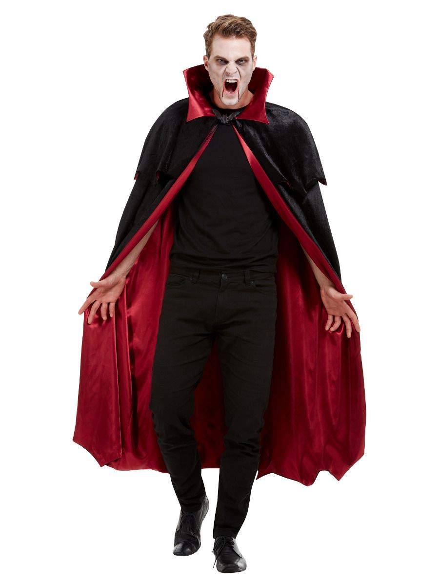 Lined Vampire Velvet Cape with Stand-Up Collar for Men and Women Cape Halloween Vampire Costume Accessory