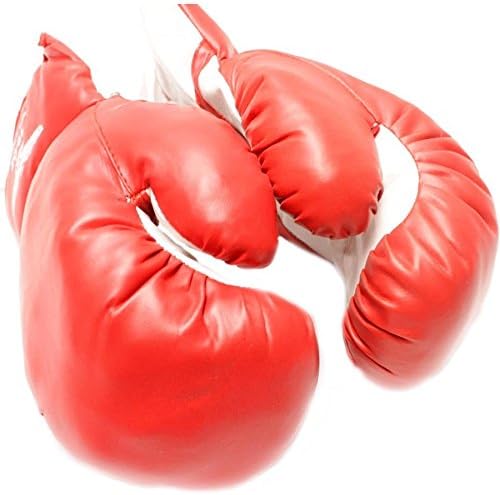 16 OZ RED BOXING MMA PRACTICE TRAINING GLOVES Faux Leather