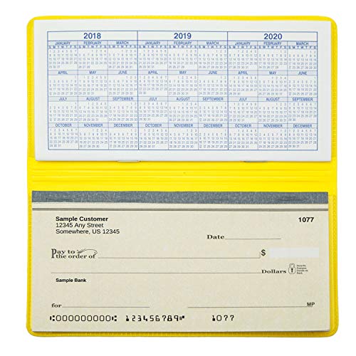 Yellow Vinyl Checkbook Cover, Top Tear Personal Vinyl Checkbook Cover - //coolthings.us