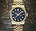 Gosasa Blue Dial Diamonds Men's Gold Stainless Steel Band Automatic Mechanical Watches
