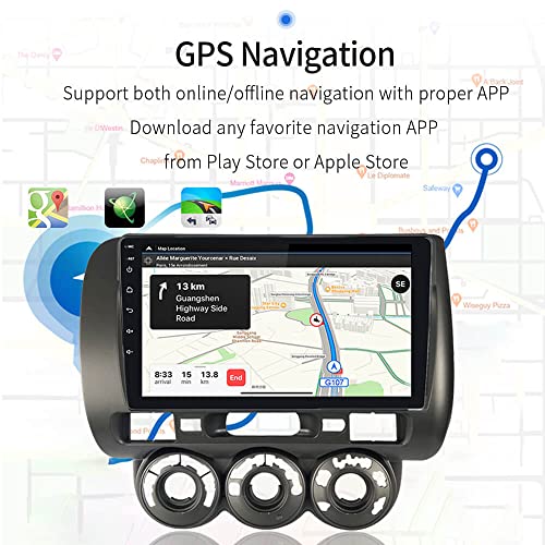 EZoneTronics Android Car Radio for Honda Fit 2004-2007 / Honda Jazz 2001-2006 with CarPlay and Android Car Wireless Touch Screen GPS Navigation Bluetooth USB Wifi SWC Player 2G RAM + 32G ROM