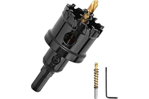 2" (51mm) Tungsten Carbide Tip Hole Saw with Pilot Bit, Metal Drill Bit, Hole Cutter for Stainless Steel, Steel, Iron, Copper