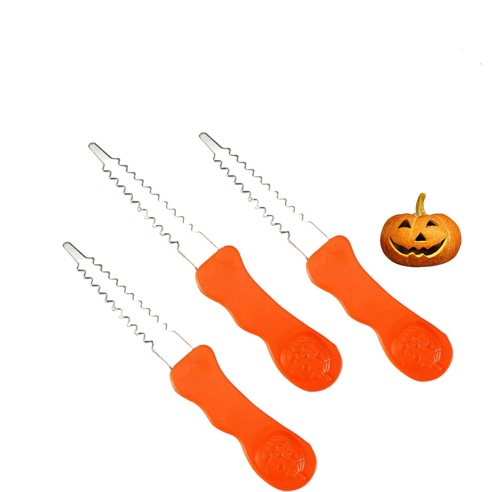 Pumpkin Carving Kit Kids Tools Halloween, 3PCS Professional Heavy Duty Carving Set, Stainless Steel Double-Side Sculpting Tool All-in-one Carving Kit for Halloween Decoration