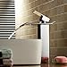 Contemporary Solid Brass Bathroom Sink Faucet Widespread Waterfall Lavatory Mixer Single Handle Deck Mounted Taps