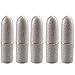 Coobbar 5pcs Silver Bullet Shape Empty Refillable Bottle Lip Gloss Tube Lip Balm Bottle Container Rotating Lipstick Holder Mini Sample Bottle