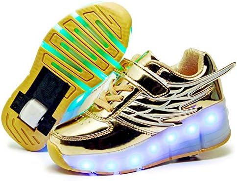 Unisex Led Flashing Roller Skates Shoes Wheel Retractable Technical Skateboarding Sport Gymnastics Sneakers Outdoor Adjustable Sports Trainers Wing