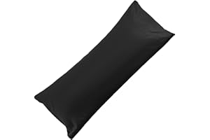 JUNN SHENN Body Pillow Case Cover, Polyester Microfiber Long Pillow Cases, Ultra Soft and Cozy Body Pillowcase with Envelope Closure, 1 Pack, 20x54 in, Black