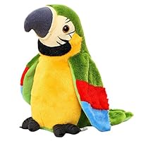 Plush Parrot Toy, Alonea Adorable Speak Talking Record Repeats Waving Wings Cute Parrot Stuffed Plush Toy ❤️US Stock (Green❤️)