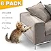JASIWAY 6 Pcs Cat Furniture Protector, Clear Self-Adhesive Cat Scratch Deterrent Tape Pet Scratch Guards with Pins for Furniture,Sofa Couch,Wall, Mattress, Car Seat, Door