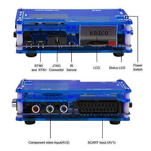 SODIAL Ossc Hdmi Converter Kit for Retro Game Console 1 2/ One 360/Atari Series/Dreamcast/Sega Series and So On(EU Plug) Blue - Thumbnail 6