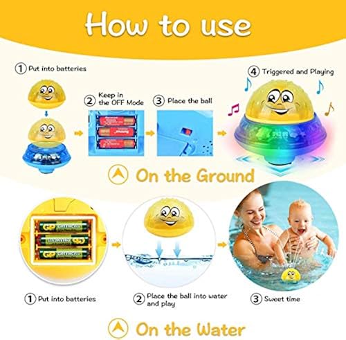ZHENDUO Bath Toys, in Induction Spray Water Toy Space UFO
