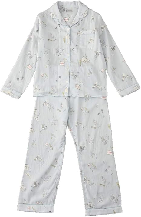 Amazon アフタヌーンティー リビング Afternoontea Living トラベルプリント柄パジャマセット ブルー パジャマ ルームウェアトップス 通販