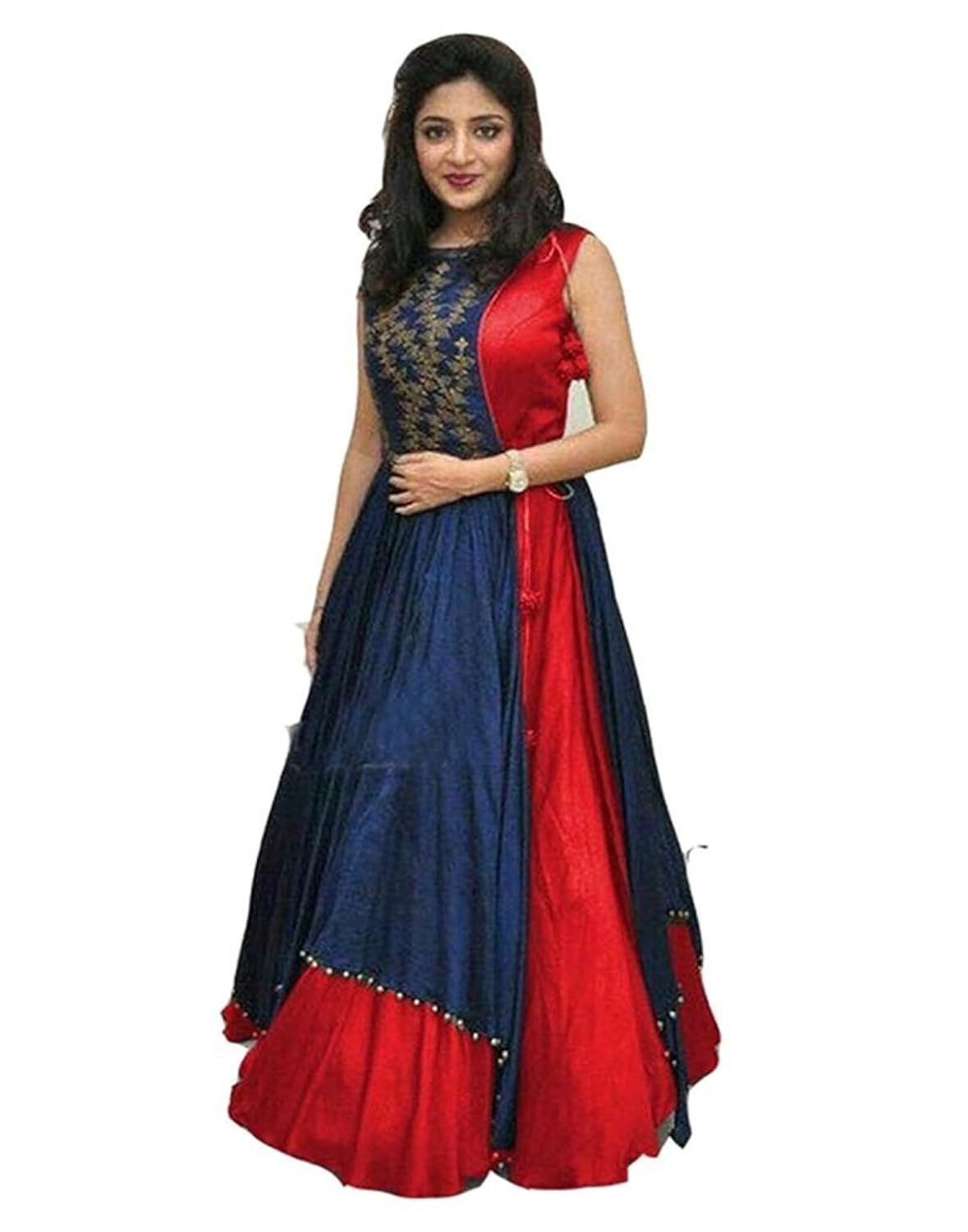 aarna enterprise women's silk semi-stitched lehenga choli(t20-red(g)_free size)