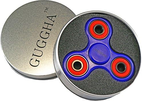 Spinner Fidget Great Gift for ADD ADHD Focus Anxiety Relief Toys and Autism Stress Reducer Hybrid Ceramic Bearing for Kids &amp; Adults by GUGGHA (Blue + Red)