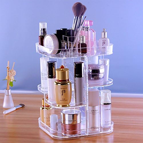 Rotary Cosmetic Case Acrylic Shelf Dressing Table Skin Care Storage Box