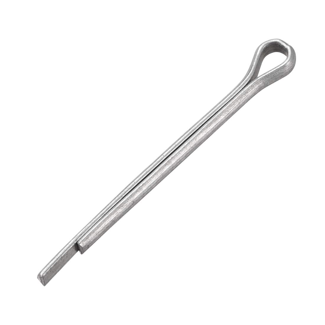 sourcing map Split Cotter Pin - 1/8 inch x 1 31/32 inch (3mm x 50mm) Carbon Steel 2-Prongs Silver Tone Fastener Clip Key 50Pcs