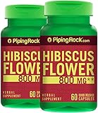 Piping Rock Hibiscus Flower 2 Bottles x 800 mg 60 Quick Release Capsules Extract Herbal Supplement