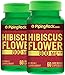 Piping Rock Hibiscus Flower 2 Bottles x 800 mg 60 Quick Release Capsules Extract Herbal Supplement