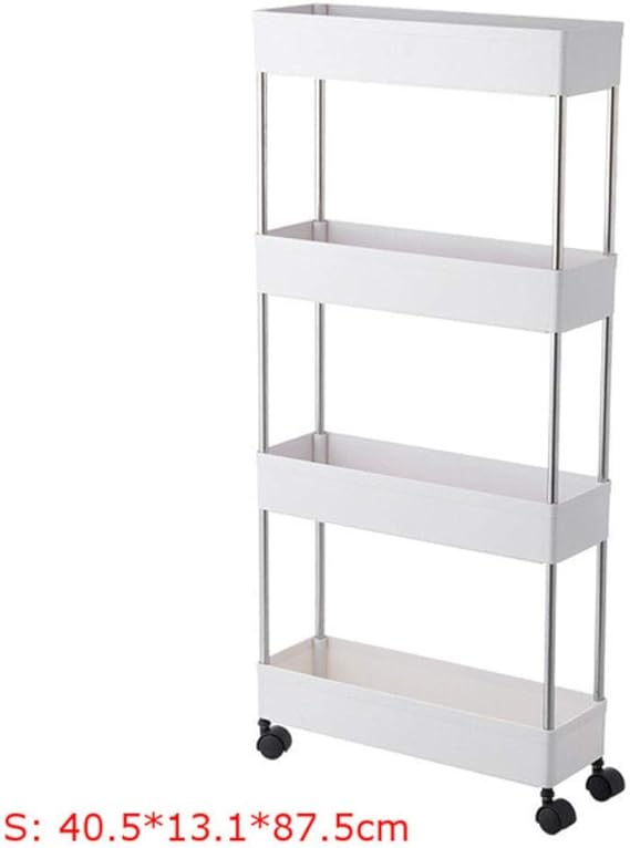 Zshhy Gabinete Estrecho de 4 Capas Estantería Multifuncional de pie