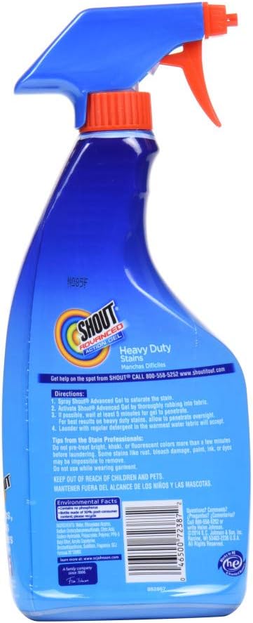 Shout Spray and Wash Advanced Action Stain Remover for Clothes, 22 oz: Health & Personal Care