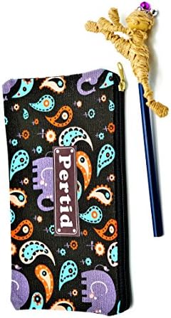 Perdit Crafts Style Striped Canvas Bag Pencil Case Pen Holder Cosmetic Bag Pouch Bag for Women Teen Girls with Stylus,Pancil Made Water Hyacinth Boxing Set Doll Famous Handicrafts No.01-3