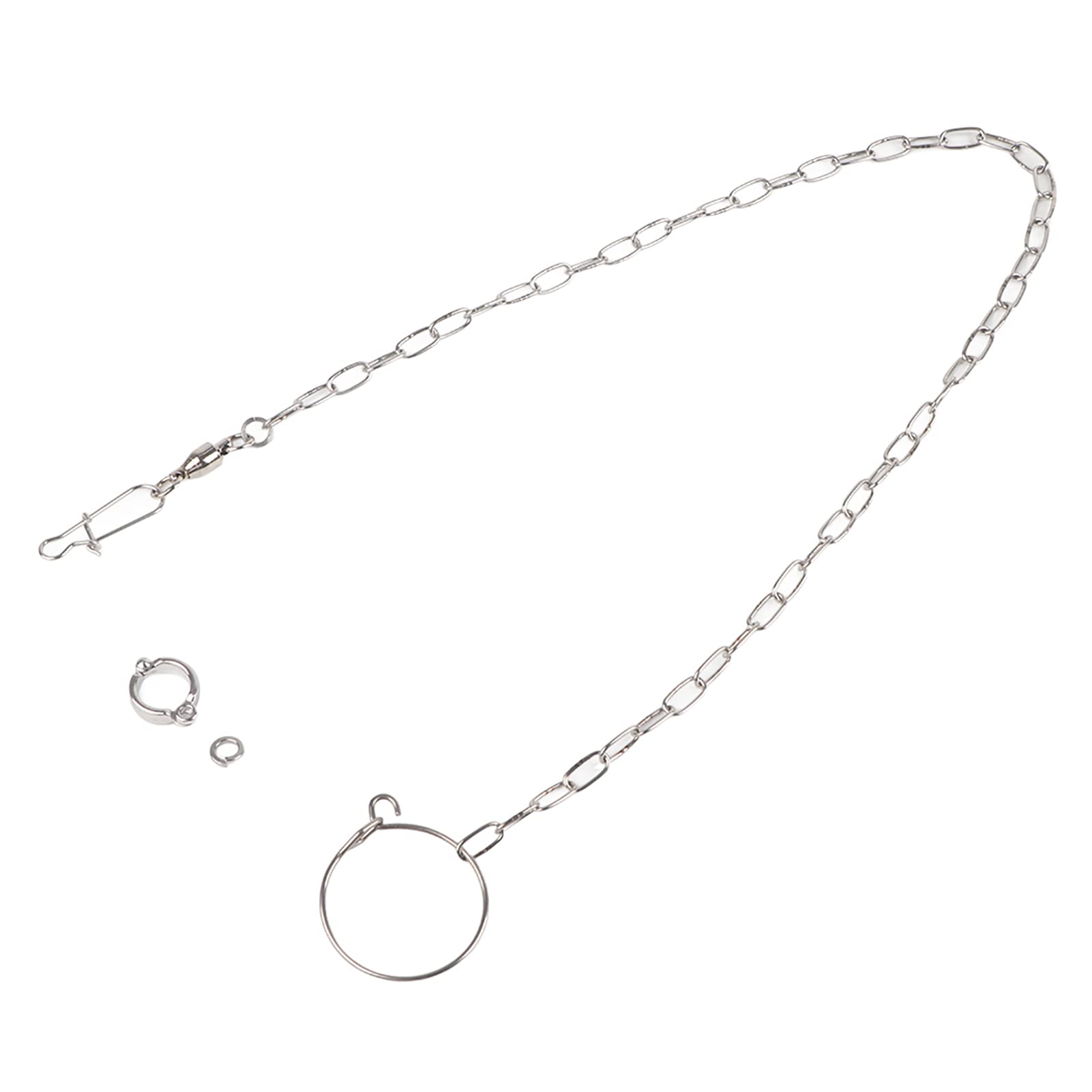 Parrot Training Foot Chain, Stainless Steel Split Foot Chain Large Parrot Pet Training Anklet Ring for Birds Macaw Parrots Golden Sun Monk Keck