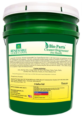 Renewable Lubricants Bio-Parts Soy Cleaner/Degreaser, 5 Gallon Pail