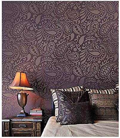 Paisley Allover Wall Stencil | Large Reusable Painting Stencil | Easy Wall Makeover Alternative To Wallpaper