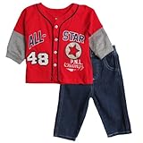 Little Rebels Baby Boys All Star Pant Set, Red