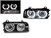 UHP White LED Angel Eyes Halo Rings Projector GLASS Lens E-Code Headlights By DEPO Fit 1992-1999 BMW E36 3 Series 2D/3D/4D/Cabrio Including 318i 318is 318ti 320i 323i 323is 325i 325is 328i 328is M3
