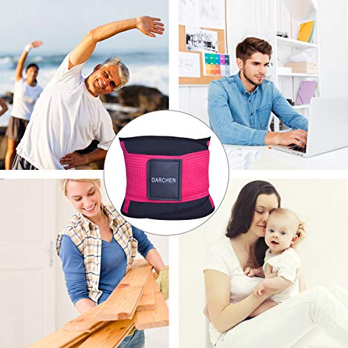 DARCHEN Waist Trainer Belt for Women Fitness Weight Loss Wokout Exercise Belt Sport Girdle for Body Slimming (Rose Red, Large) - Thumbnail 6