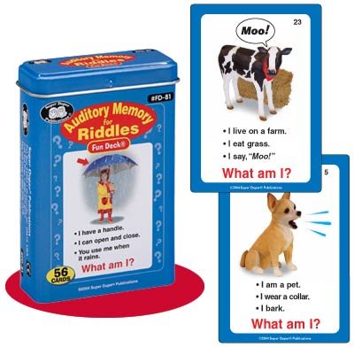 Super Duper Publications Auditory Memory for Riddles Fun Deck Flash Cards Educational Learning Resource for Children