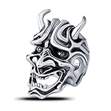 EVBEA The Ring Mask Japanese Cool Statement Rings for Men Hannya Devil Ring