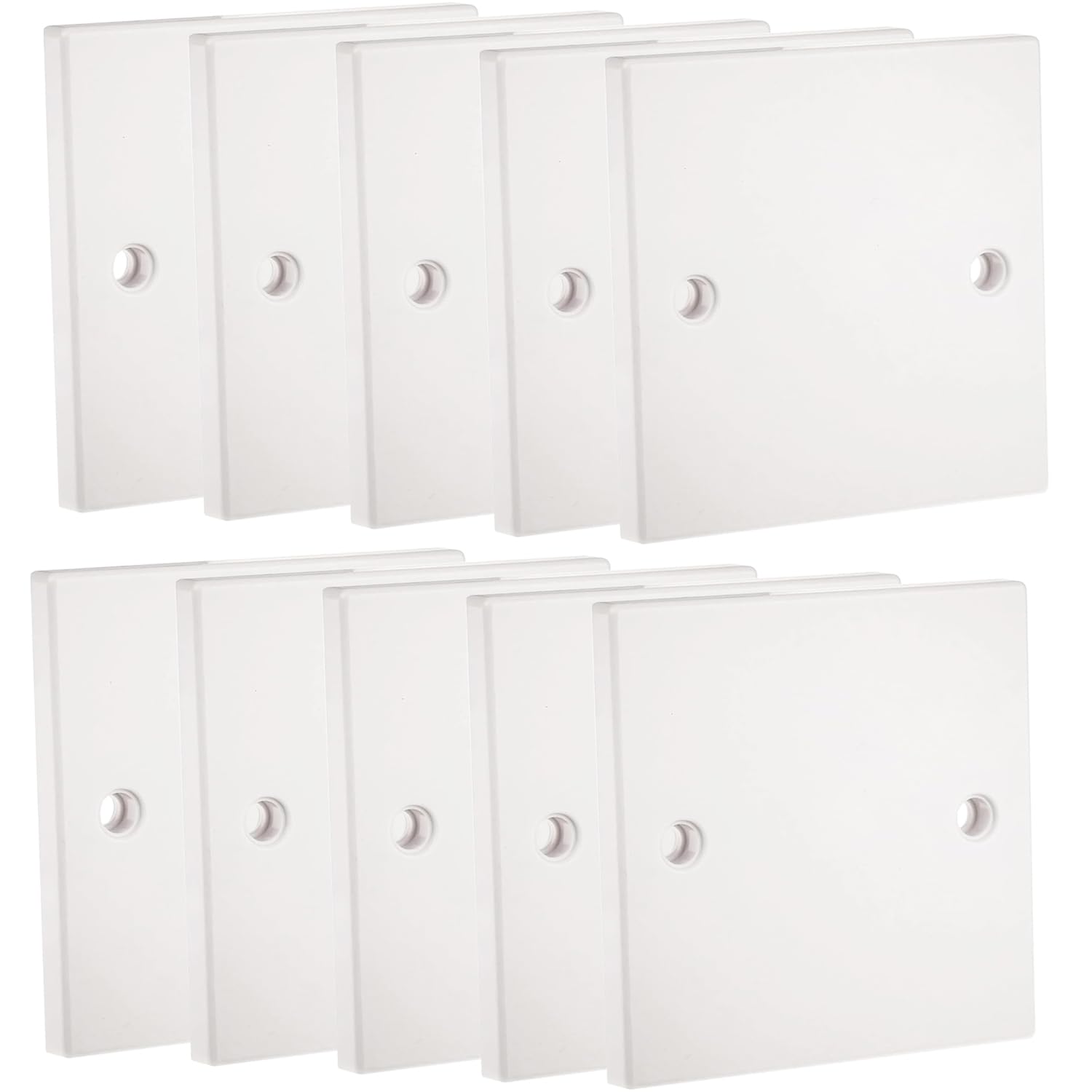 rhinocables Single Wall Blanking Plate – White Electrical Cover for Unused Plug Sockets & Switch Back Boxes | Waterproof, Impact-Resistant Plate with Screws for Home & Office Finishes (Pack of 10)
