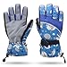 KINEED Waterproof Windproof Girls Boys Kids Youth Winter Ski Snow Snowboard Riding Biking Cycling Warm Gloves Large Blue