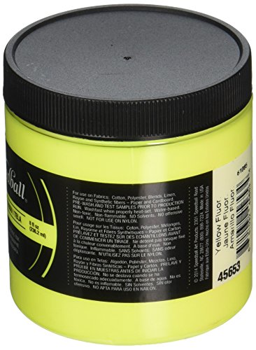 Speedball Art Products Fabric Screen Printing Ink Fluorescent, 8 oz, Yellow