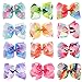 ALinmo Baby Girl's Clips 6in Sparkling Rhinestones Large Grosgrain Ribbon Boutique Rainbow Hair Bows Clips For Baby Girls Teens Toddlers