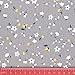 Hanjunzhao Quilting Fabric, Vintage Floral Gray Navy Blue Fat Quarters Fabric Bundles 18 x 22 inch