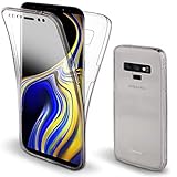 Moozy 360 Degree Case for Samsung Note 9 - Full Body Front and Back Slim Clear Transparent TPU Silicone Gel Cover for Samsung Galaxy Note9