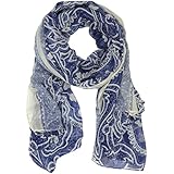 Bucasi Classic Elegant Ladies Paisley Blue Scarf