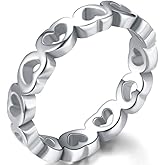 Jude Jewelers 3mm Stainless Steel Waved Heart Wedding Band Simple Classical Ring