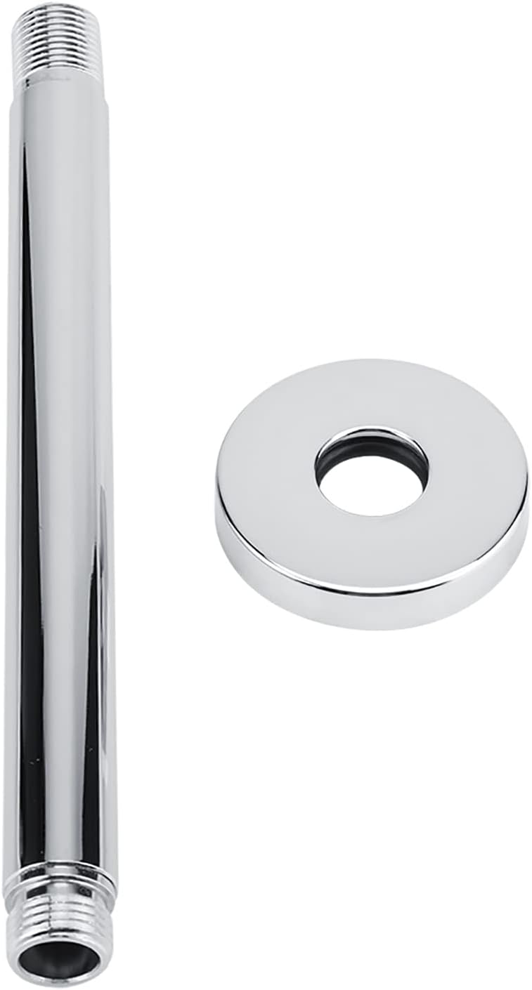 Hyuduo G 1/2" Stainless Steel Ceiling Mount Shower Arm Extender Pipe 20cm Chrome